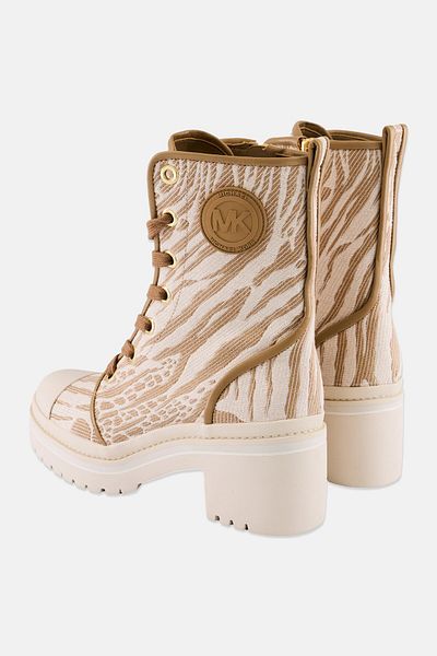 Michael Kors Women Medium Corey Calf Length Boots, Cream/brown
