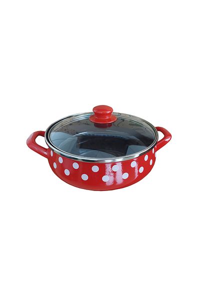 Metalac Pot with two handles, glass lid 4l Tufne Metalac, enamel, 24cm, 4l