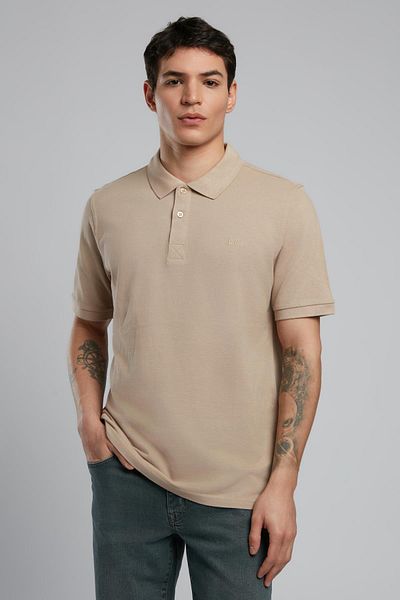 Lee Cooper Ανδρικό μπλουζάκι με γιακά πόλο Twins μπεζ