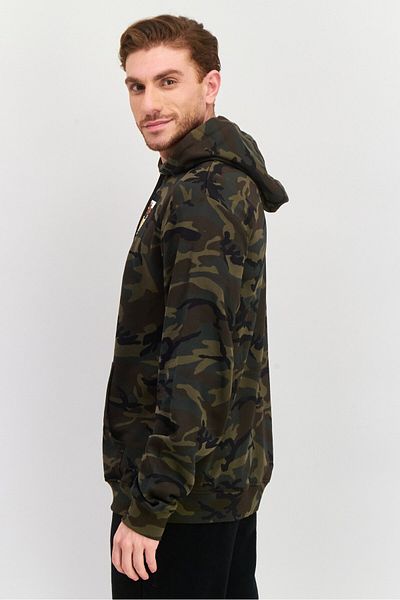 Mostly Heard Rarely Seen 8-bit Men Hooded Long Sleeves Camouflage Sweatshirt, Brown Combo