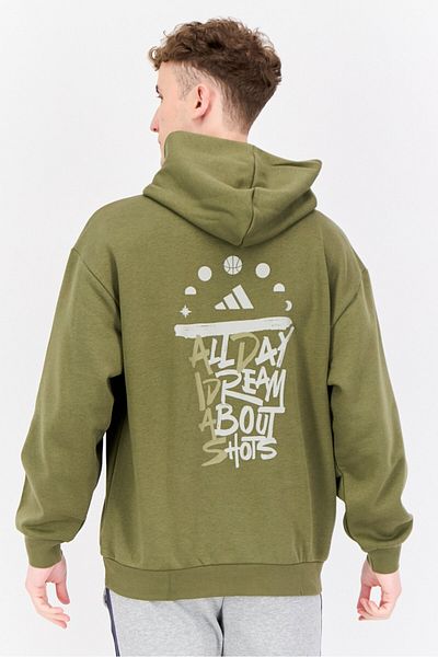 adidas Men Sportswear Fit Long Sleeves Running Sweatshirt, Green