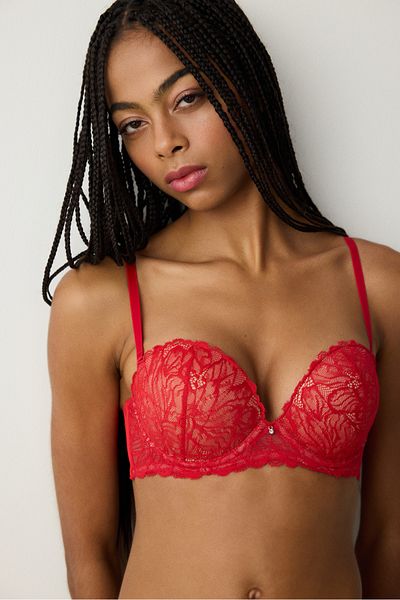 Penti Heart Lace Lace Red Bra