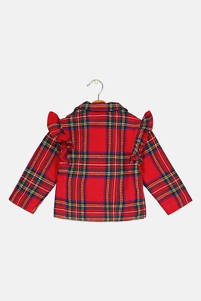 Nicole Miller Toddlers Girl Plaid Trench Coat, Multicolor