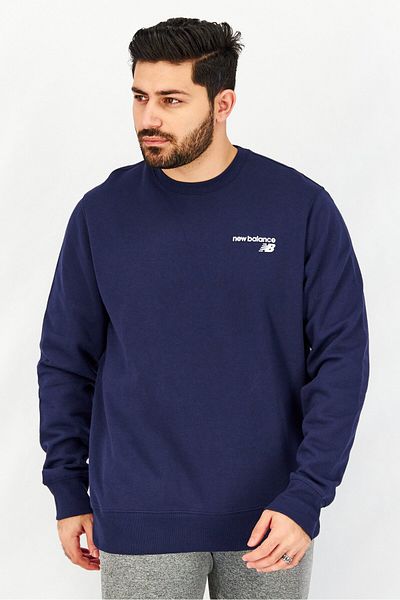 New Balance Men Sportswear Fit Brand Logo Sweatshirt, Navy