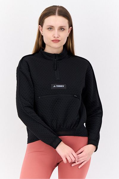 adidas Women Sportswear Fit Long Sleeves Hiking Sweatshirt, Black
