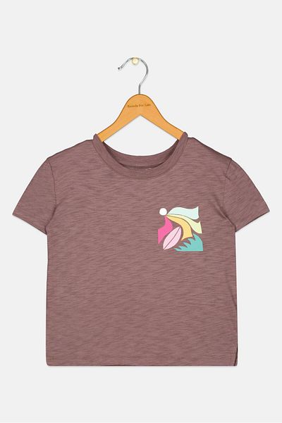 GAP X Bailey Elder Kids Girl Graphic Print Top, Chocolate Brown