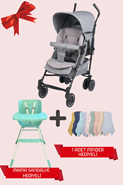 Tripper Luna Lüks Baston Gri Bebek Arabası