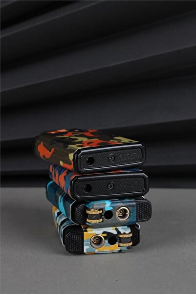 Silvio Monetti Çift Alevli Kamuflaj Desen Pürmüz ve Normal Ateş Sarı Gazlı Çakmak - 25CAK131M17