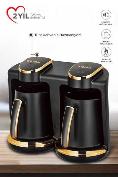 Torima 202 Double Turkish Voice Command Turkish Coffee Machine 250Ml+250Ml 8 Cup Capacity