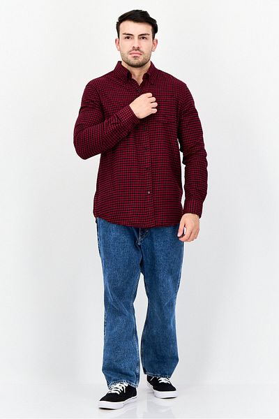 Chaps Men Regular Fit Plaid Long Sleeve Casual Shirts, Multicolor
