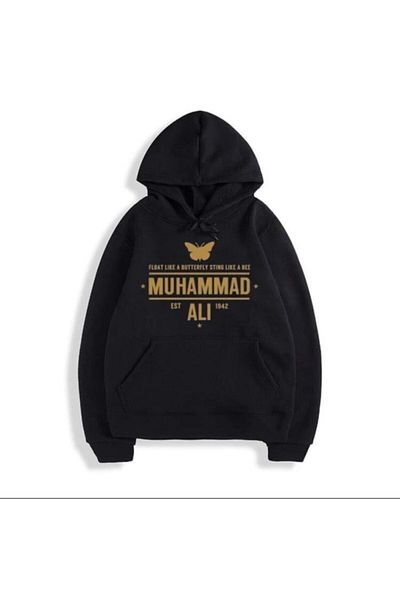 VBSVİBES Hanorac cu hanorac cu imprimeu Muhammad Ali, auriu, negru