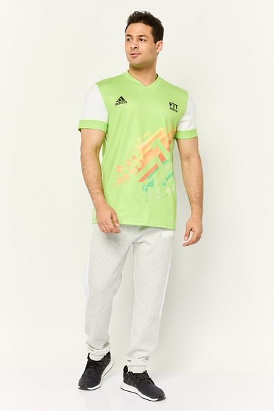 adidas Men Sportswear Fit Short Sleeve Training Jersey, Multicolor