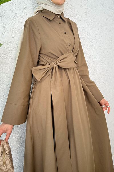 Salih Çelebi Μπροστινό φόρεμα Hijab 2534 - ΚΑΦΕ