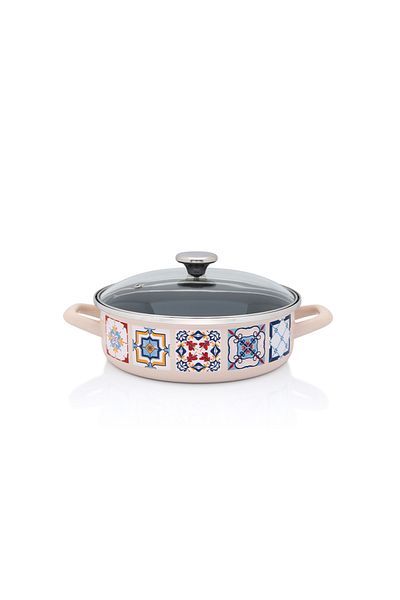 Metalac Porto Metalac 3.6l pot with glass lid, enamel, 24cm, 3.6l