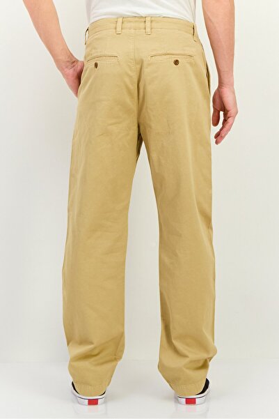 Gant Men Regular Fit Plain Straight Twill Chino Pants, Khaki