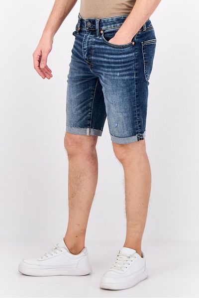 AMERICAN EAGLE Men Washed Denim Shorts, Navy