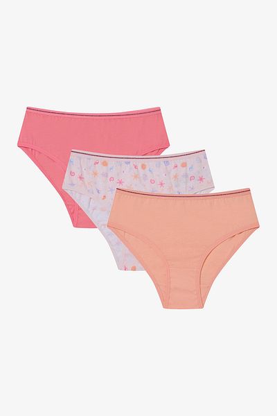 Penti Mehrfarbiger 3er-Pack Tanga „Shelly“ für Mädchen