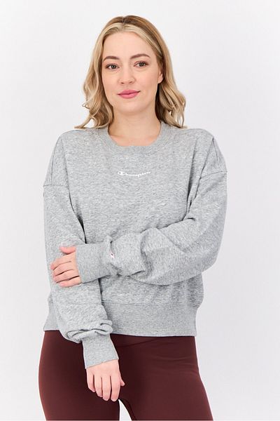 Champion Women Comfort Fit Long Sleeve Outdoor Sweatshirt, Grey