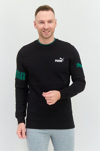 Puma Men Sportswear Fit Brand Logo Outdoor Sweatshirts, Black