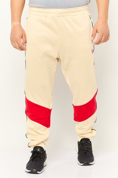 Diesel Men Regular Fit Embroidered Logo Sweatpants, Beige