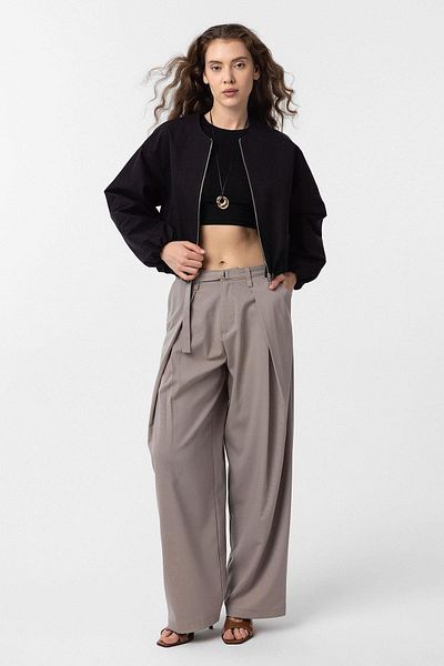 Antioch Black Crop Women's Bomber Coat