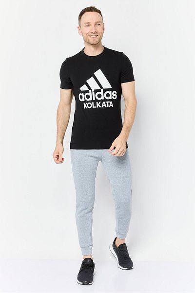 adidas Men Sportswear Fit Short Sleeve Outdoor T-shirts, Black