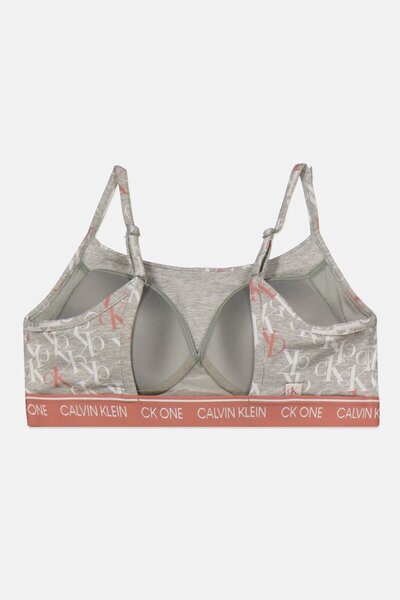 Calvin Klein Women Padded Brand Logo Bra, Grey/White