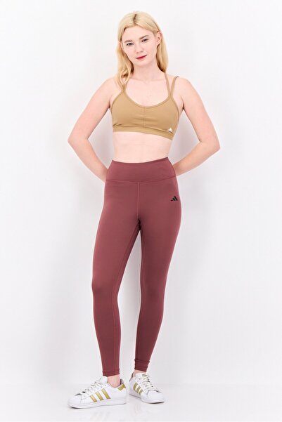 adidas Women Tight Fit Brand Logo Training Leggings, Deep Maroon