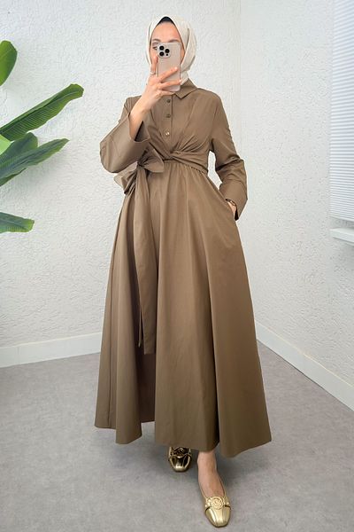 Salih Çelebi Μπροστινό φόρεμα Hijab 2534 - ΚΑΦΕ