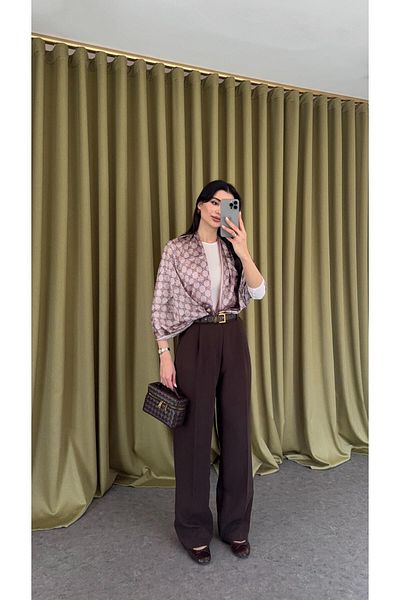 HAZELANNA Premium Tok Texture Bitter Brown Palazzo