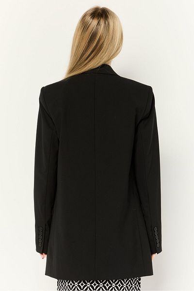 Michael Kors Women Regular Fit Solid Semi-formal Blazer, Black