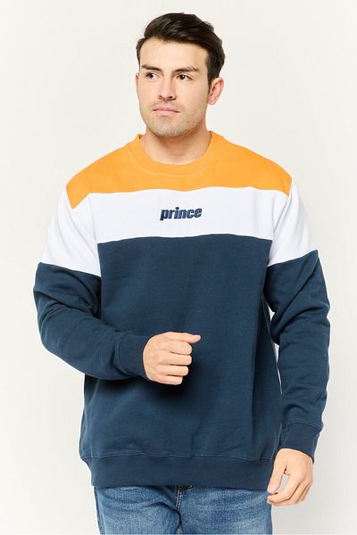 Prince Men Crew Neck Colour Block Long Sleeves Sweatshirt, Multicolor