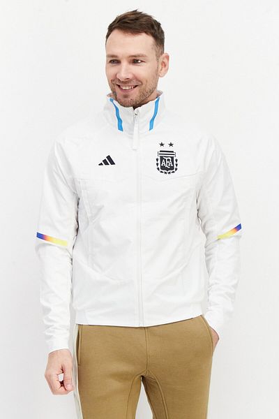 adidas Men Sportswear Fit Brand Logo Running Jacket, White