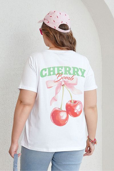 Büyük Moda Cherry Printed Cotton Tee