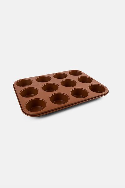 Phantom Chef 12 Cups Muffin Pan 35 X 27 X 3 Cm , Brown