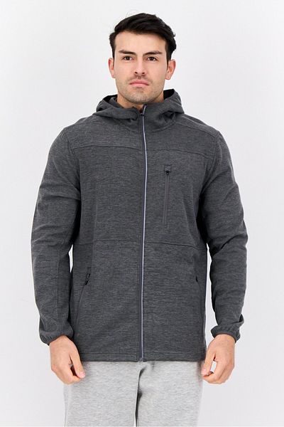 motion Men Hooded Long Sleeve Brand Logo Sweatshirt, Dark Grey