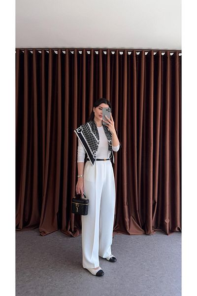 HAZELANNA Tok Texture Premium White Palazzo