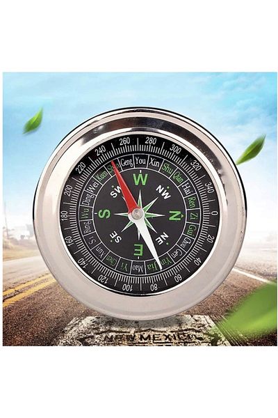 newnet Portable Pocket Compass Stainless Steel Metal Case for Outdoor Camping Nature Hike -1Pcs