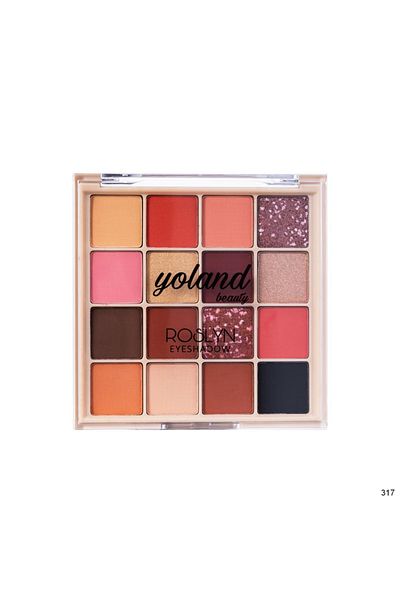 YOLAND BEAUTY Yoland Beauty 16-Color Luxury Eyeshadow Palette, Roselyn 317