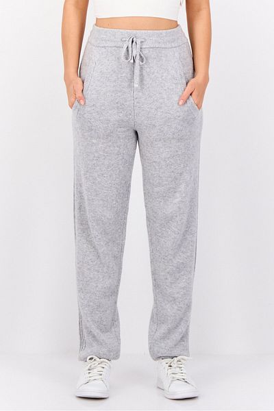 Esprit Women Regular Fit Knitted Jogger Pants, Grey