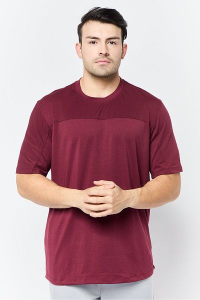 adidas Men Sportswear Fit Short Sleeves Training T-shirt, Burgundy