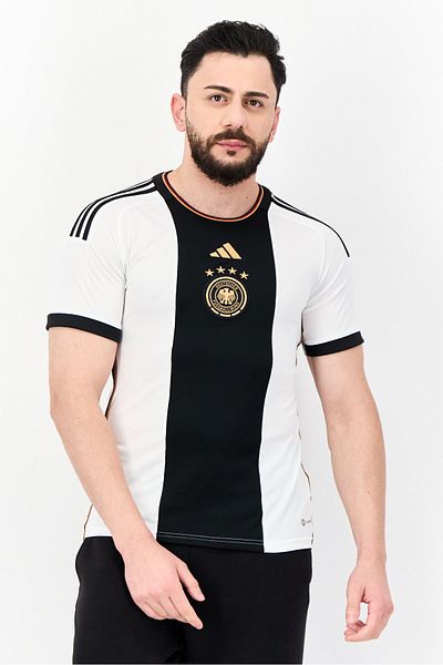 adidas Men Slim Fit Short Sleeve Football Jersey, White