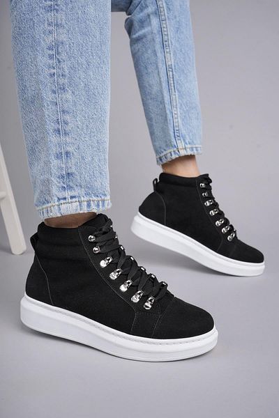 FASHIONLINE SLW206 Ottawa Lace-Up Suede Ανδρικές καθημερινές αθλητικές μπότες BT Μαύρο