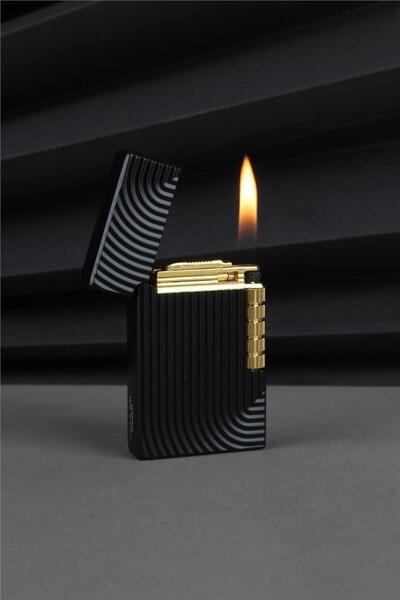 Silvio Monetti Kabartmanlı İşlemli Desenli Siyah Gazlı Çakmak - 25CAK110TA09