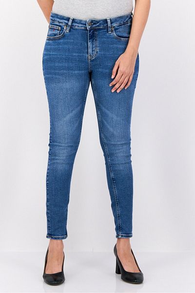 Esprit Women Skinny Fit Washede Stretchable Jeans, Navy