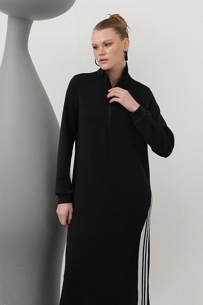 Loreen Women's Tiktak Detailed Zippered Dress - 20600Elb - Black