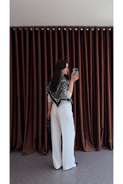 HAZELANNA Tok Texture Premium White Palazzo
