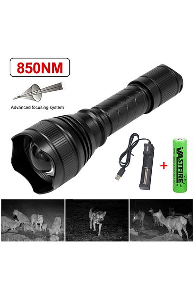Choice 850nm With Battery T21 IR Flashlight 200 yard Zoomable Focus 7 Watt 850nm-940nm LED Infrared Radiati