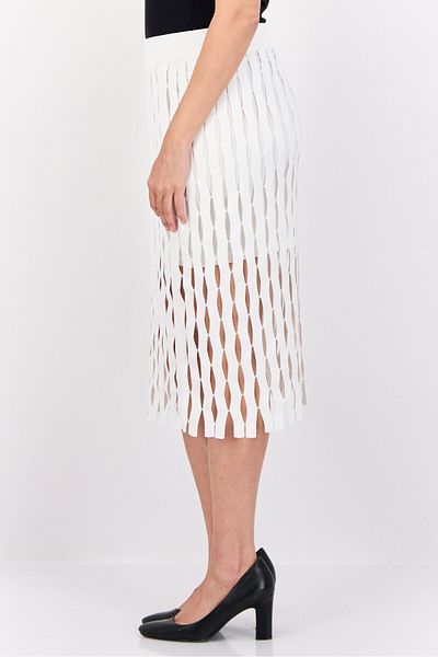 Esprit Women Textured Mini Skirt, White