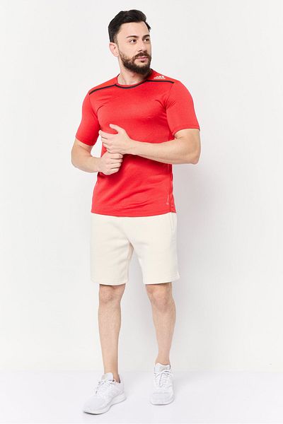 adidas Men Sportswear Fit Short Sleeves Training T-shirt, Red